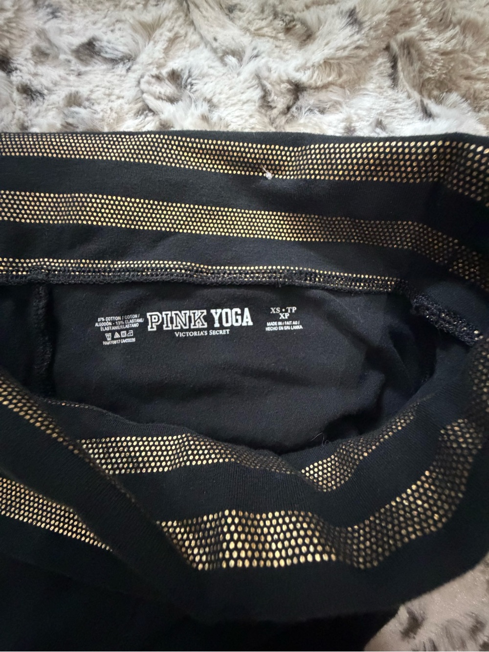 Victoria’s Secret  PINK Vintage Y2K Flare Gold Black Legging - Picture 5 of 10